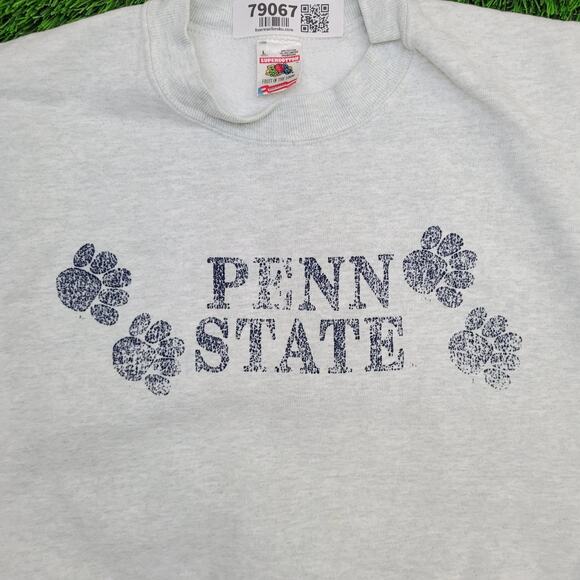 Vintage 90s Penn-State Sweatshirt Women Large 23x24 Gray USA - Picture 11 of 15